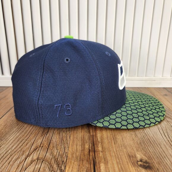 Seattle Seahawks New Era 59fifty Size 7 3/8 Hat Cap Blue Green Hex Tech Sideline - Picture 4 of 11